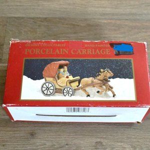 NIB New Dickens Collectables Porcelain Carriage Vintage Christmas Decor